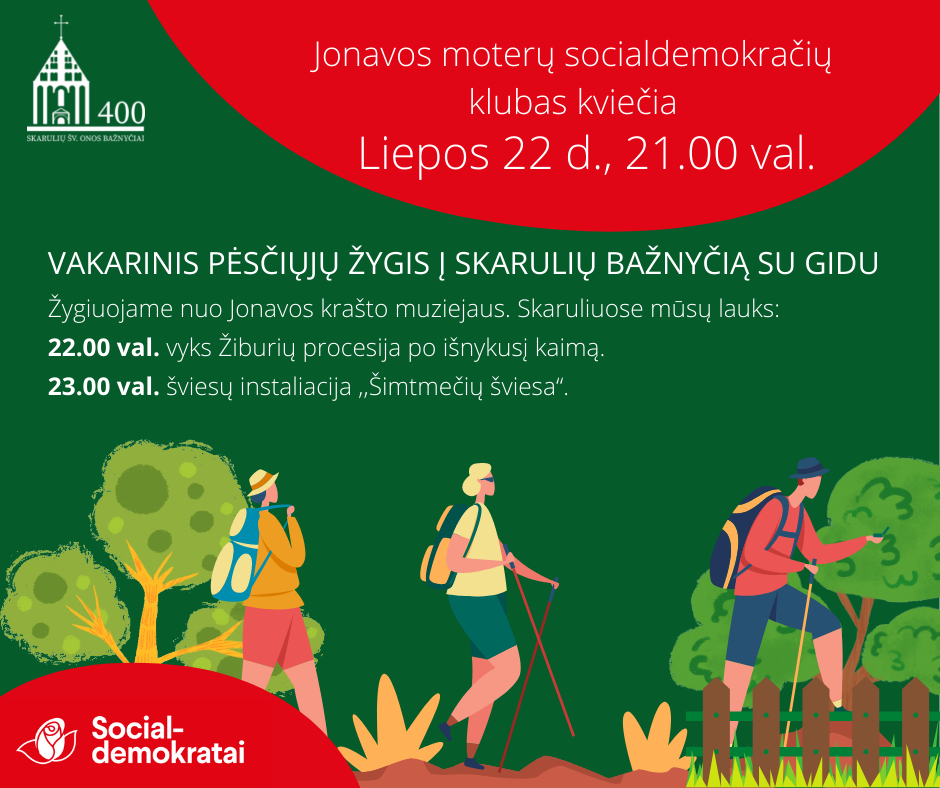 Jonavos moterų socialdemokračių klubas kviečia į žygį